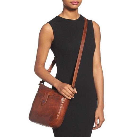 FRYE Melissa Button Crossbody Bag - Brown In Cognac - Picture 1 of 11